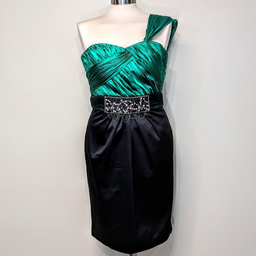 $600 Marc Bouwer Glamit! Stretch Silk Party Dress Y2K Neiman Marcus